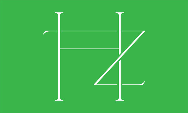HZ ZH H Z Initial Letter Vector Logo Design