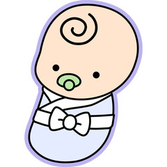 신생아 채색 테두리 스티커