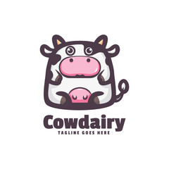 Cow Dairy Logo Vector