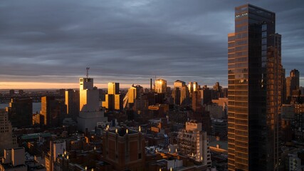 Manhattan skyline in the evening