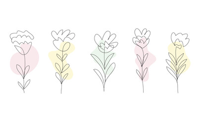 Spring illustration of a flower line art style vector eps 10