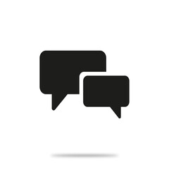 Naklejka premium Vector flat icon. Dialogue is a simple black figure. Minimalist style. Suitable for your design on social media and more.