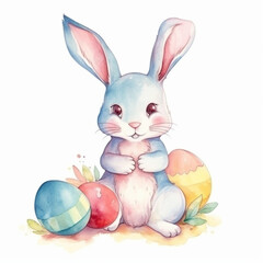 Bunny with eggs for easter