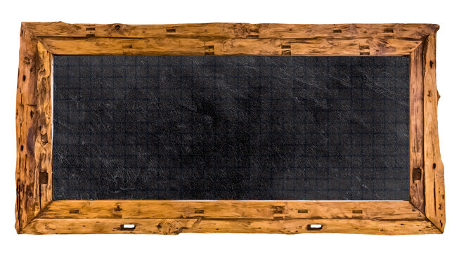 Tableau ardoise avec bordure bois de récupération vintage 