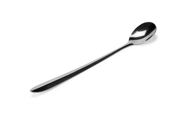 stainless steel spoon isolated on white background with clipping path.