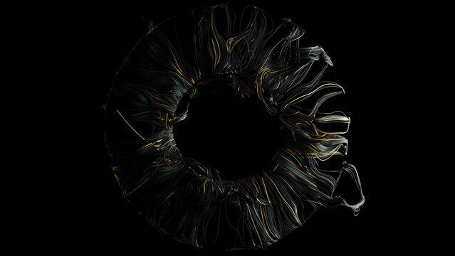 Abstract black and gold stylized eye Iris illustration