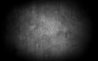 Old wall texture cement dark black gray background abstract grey color design are light with white gradient background.