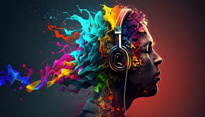 Get ready to be inspired with this colorful & creative music background illustration. This design is perfect for anyone who loves to listen to music and feel the beat.