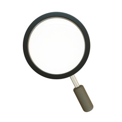3d minimal magnifying glass. Search icon. Loupe icon. 3d illustration. - obrazy, fototapety, plakaty