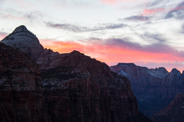 Amazing views looking down into Zion Canyon while hiking above.