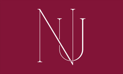 NU UN N U Initial Letter Vector Logo Design