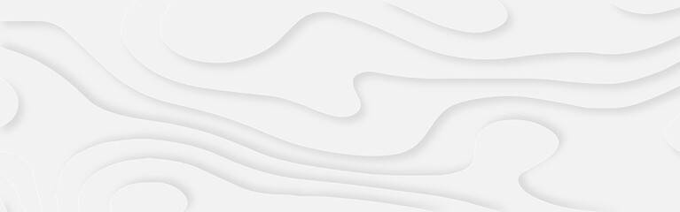 3d white papercut topography relief. Cover layout template. Material design concept vector illustration. abstract curve line white background. Soft smooth lines curving white papercut background.