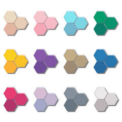 hexagon diagram multi color