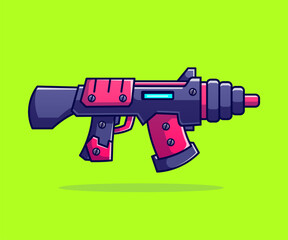 Futuristic blaster game. Space alien laser, space blaster, guns and rifles for kids playing vector illustration. Futuristic gun element for game, toy for entertainment - obrazy, fototapety, plakaty