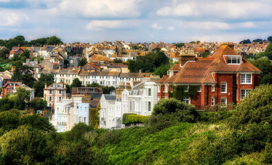 View of Houses in Hastings, England