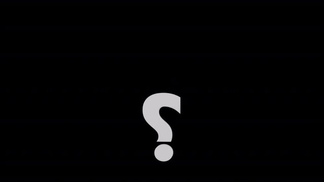 Rising Scale up White Question Mark Isolated on alpha background