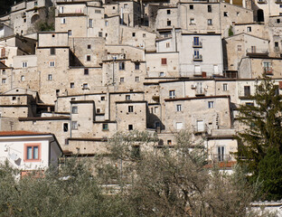 Pesche - Isernia - Molise - Ancient stone houses of a characteristic Molise village - Italy