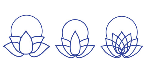Set of lotus flower. Yoga logo, lotus logo