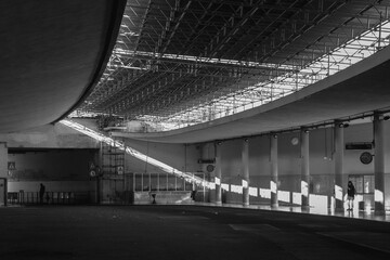 Light and Shadow at the Bus Station