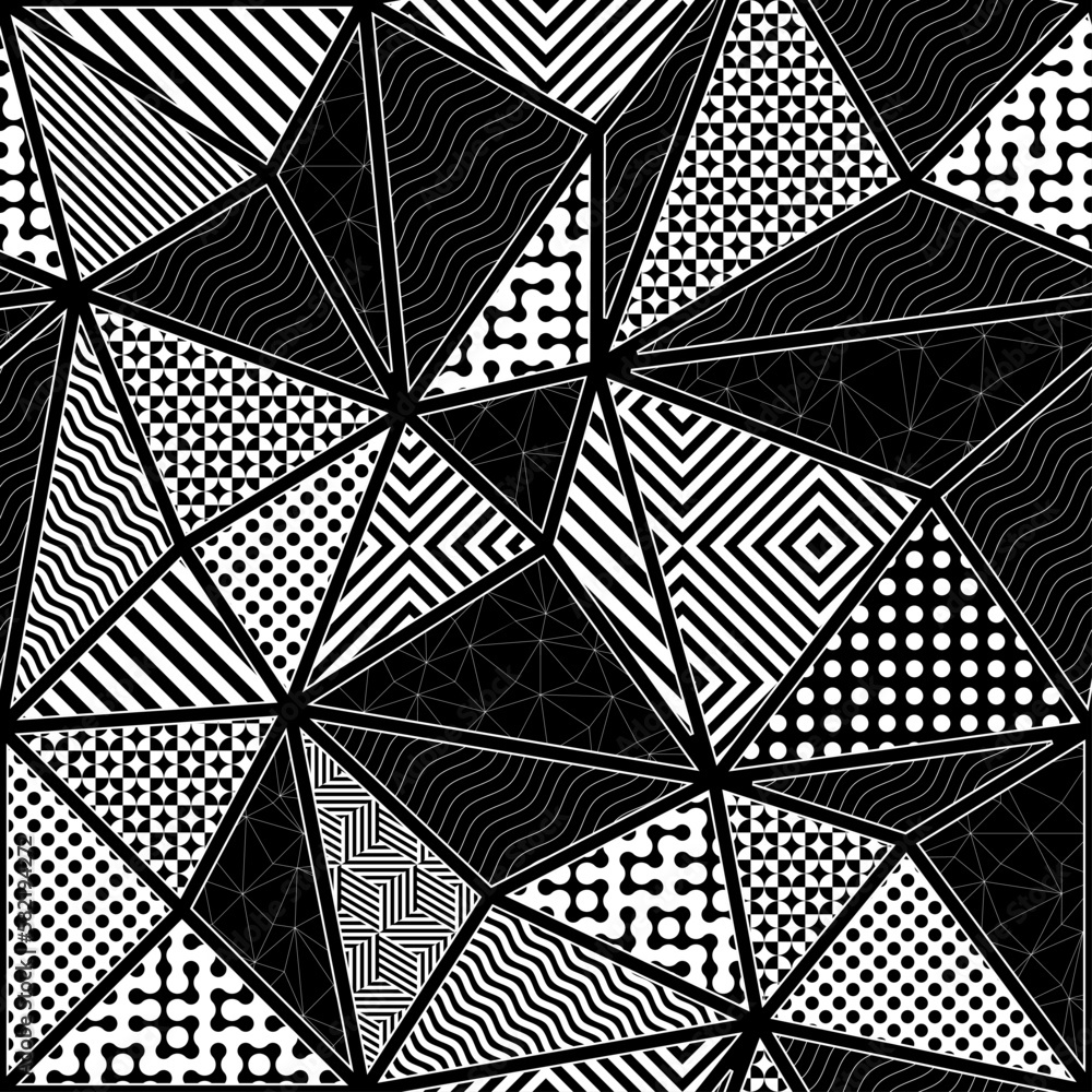 Aufkleber Seamless vector geometric pattern. Triangles geometric background,