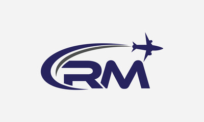 Tour and travel logo design, Airline agency symbol and aviation company monogram vector	