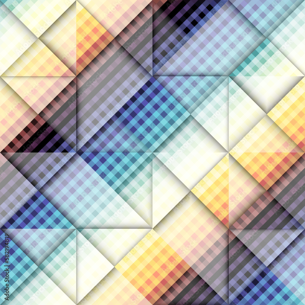 Poster Geometric abstract pattern in low poly style. Seamless vector