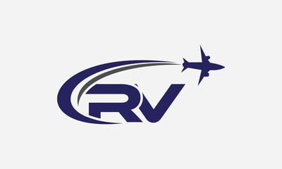 Tour and travel logo design, Airline agency symbol and aviation company monogram vector	