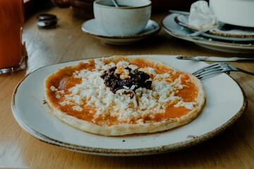 Typical Mexican food with minced meat