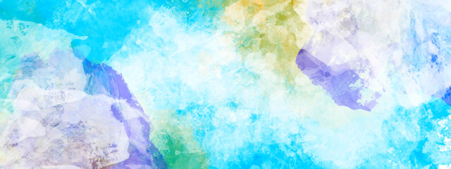 Fototapeta na wymiar abstract watercolor blue and white , yellow colorful texture background.