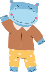 Cute hippo in suit