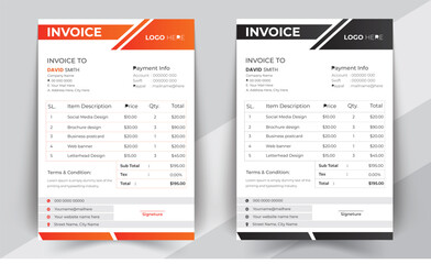 Business invoice form template. Invoicing quotes, money bills or price invoices and payment agreement design templates. Tax form, bill graphic or payment receipt page vector set 