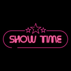 Neon show time font illustration