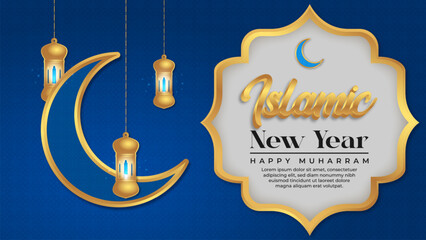 Golden islamic new year template
