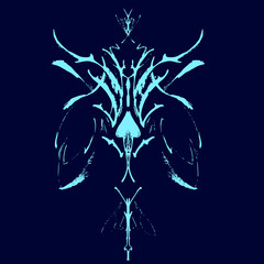 abstract neon beetle, logo, vector