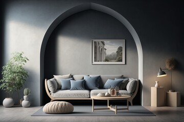 his living room is the epitome of modern elegance, with its design sofa, minimalist decor, and carefully selected accents.