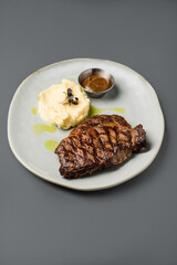photo of the main course with meat, side view