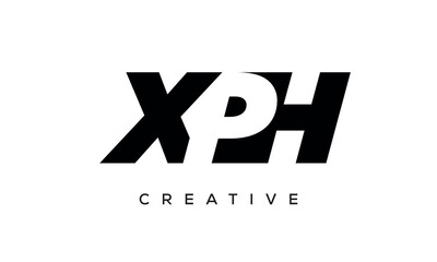 XPH letters negative space logo design. creative typography monogram vector