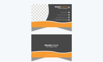 Double-sided Creative and Horizontal Name card  Simple and Clean visiting card Vector illustration Business Card