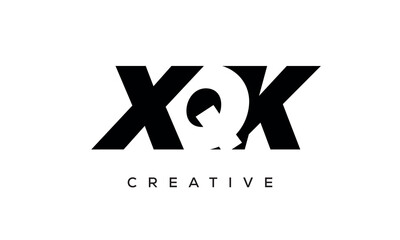 XQK letters negative space logo design. creative typography monogram vector