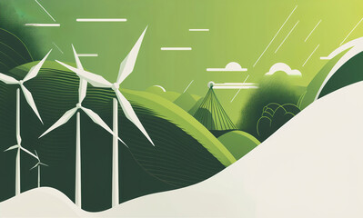 green energy, renewable eco friendly energy concept background design, generative ai