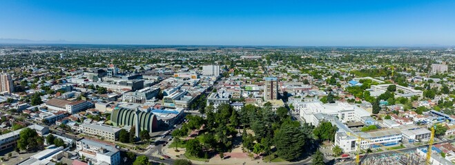 City Chillan Chile sunny day in the city aerial view