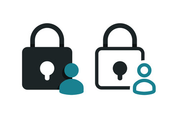 Account person lock icon. Vector illustration