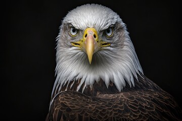 Naklejka premium Bald Eagle Portrait. Generative AI Image