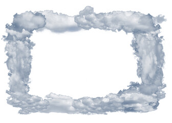 Frame of clouds with transparent background (png image)