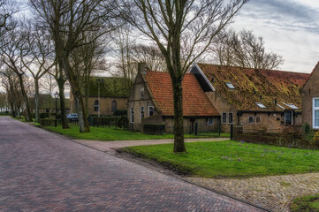 Fototapeta na wymiar Streetscene of Ballum, Ameland, Holland