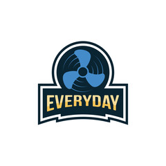everyday logo, with sun, mountain, etc