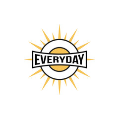 everyday logo, with sun, mountain, etc
