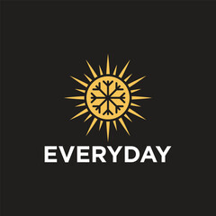 everyday logo, with sun, mountain, etc