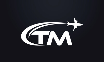 Tour and travel logo design, Airline agency symbol and aviation company monogram vector	