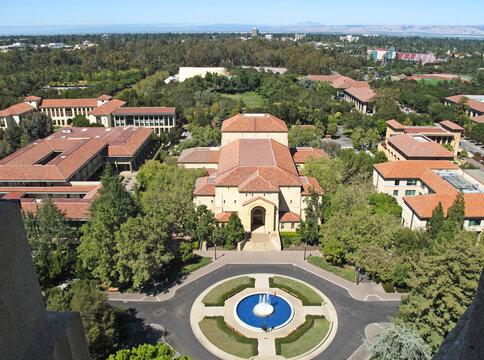 Bird eye view of Stanford University, California, America